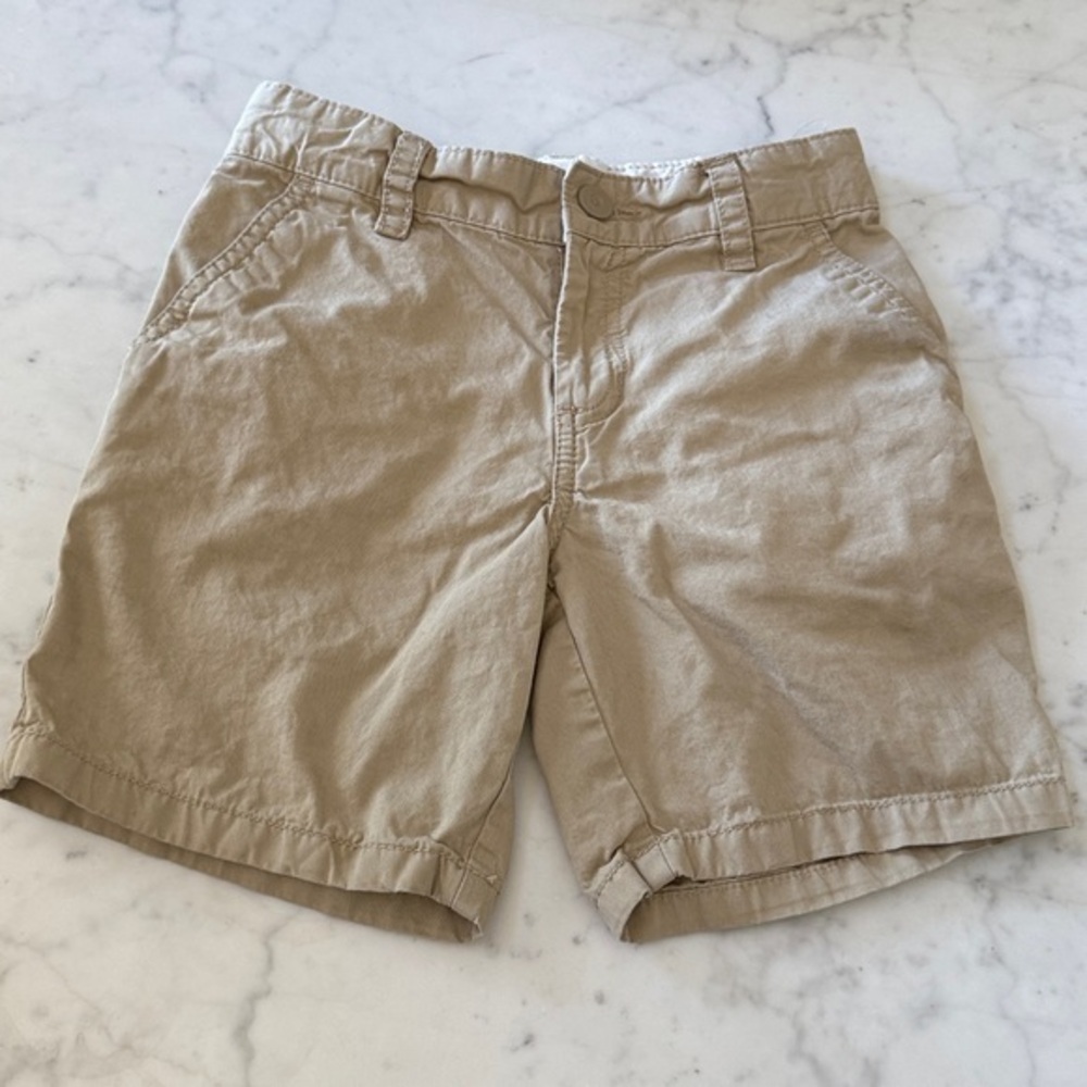 Cat & Jack Boys Khaki Shorts Size 7 School Uniform Adjustable Waist